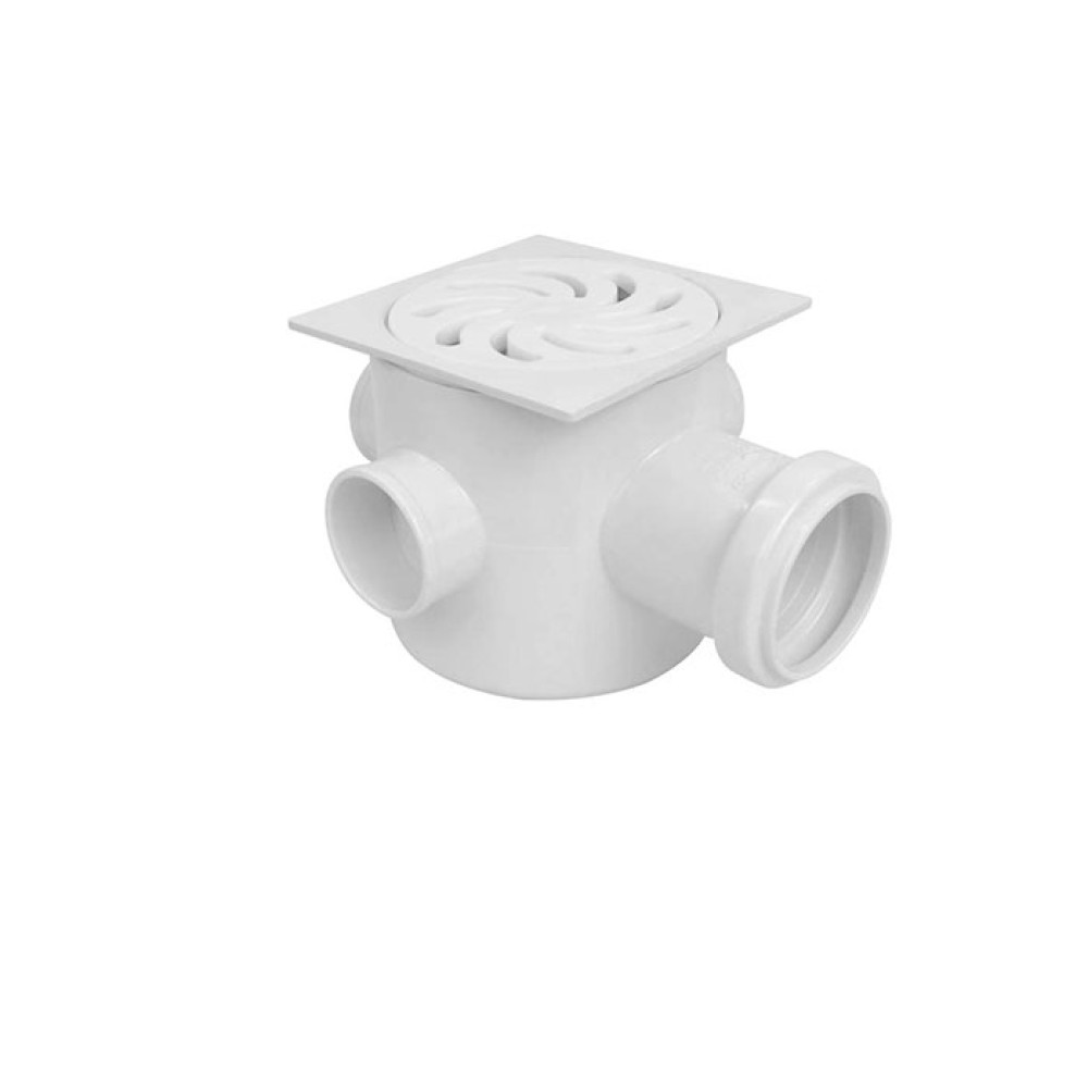 Caixa Sifonada Quadrada 3 Entradas Dn 100 X 100 X 50 Gr Branca 20784 - Amanco