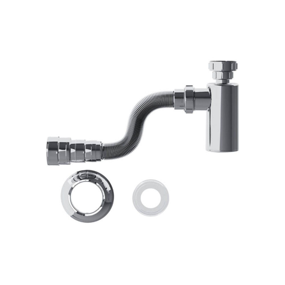 Sifão Tubo Extensivo Cromado c/copo 55cm - Blukit