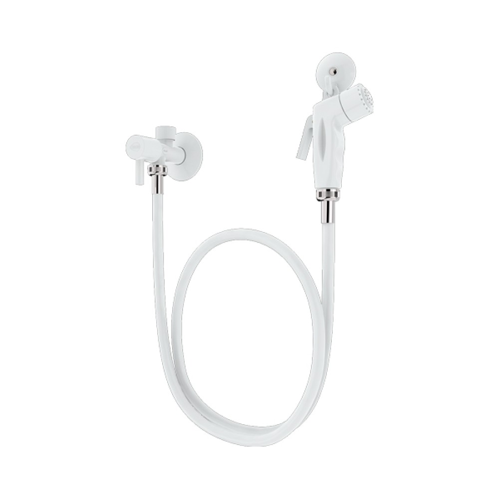 Kit Ducha Pop Branco c/ Registro ABS Branco c/ derivacao / flexivel Branco Liso 1,20m - Blukit