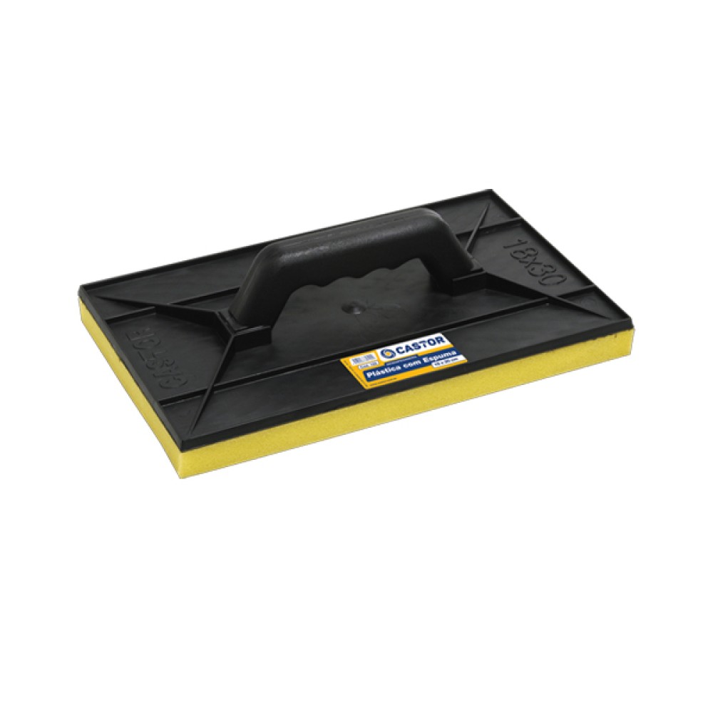 Desempenadeira Plástica PVC com Espuma 18x30cm - Castor