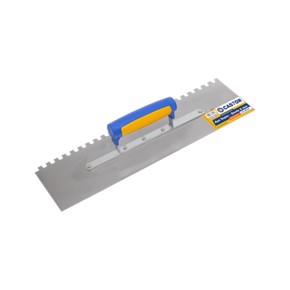 Desempenadeira de Aço Dentada “U” 8mm 12x40cm - Castor
