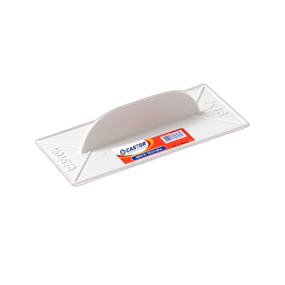 Desempenadeira Mini Plástica PVC para Textura 7x16cm - Castor