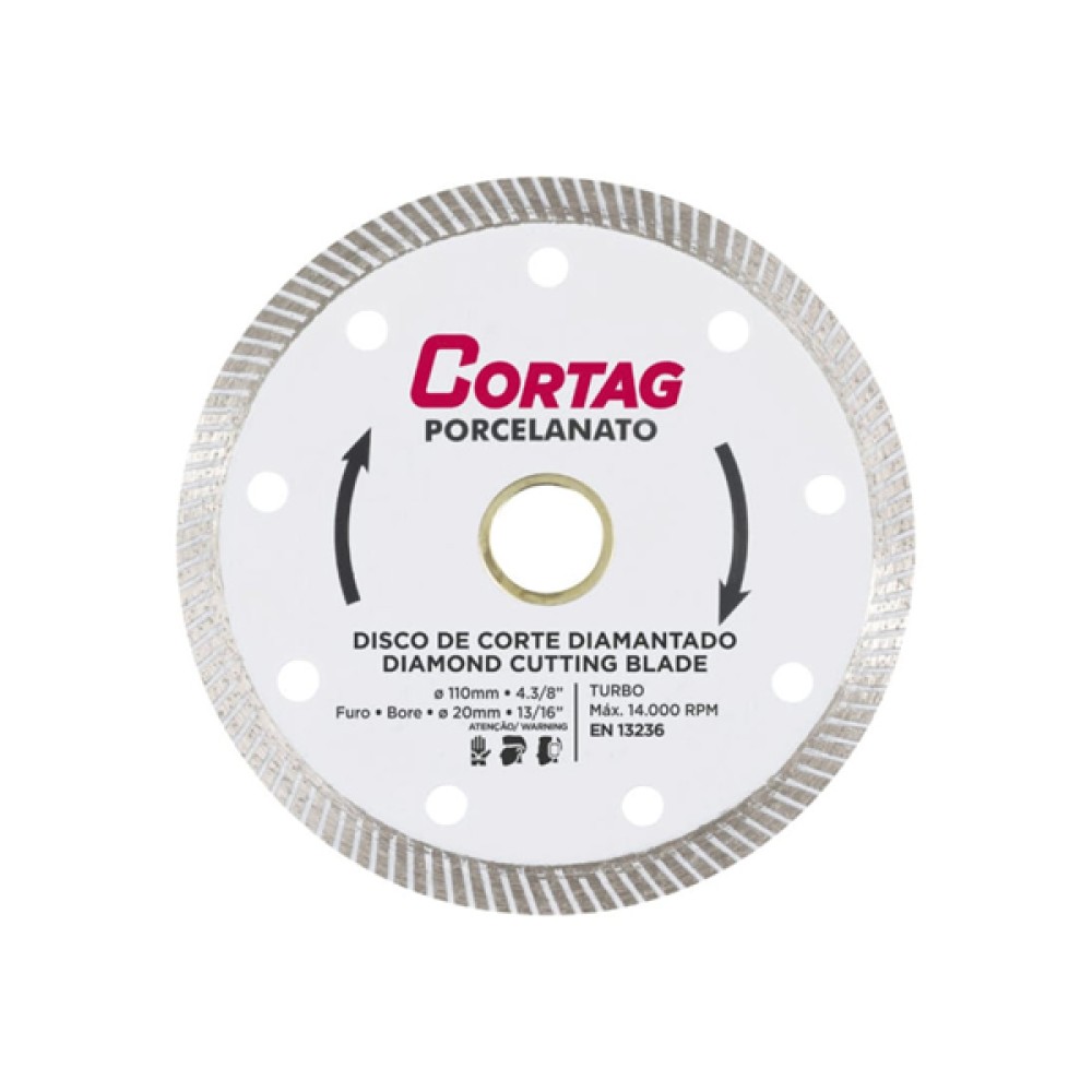 Disco Diamantado Turbo para Porcelanato 4.3/8