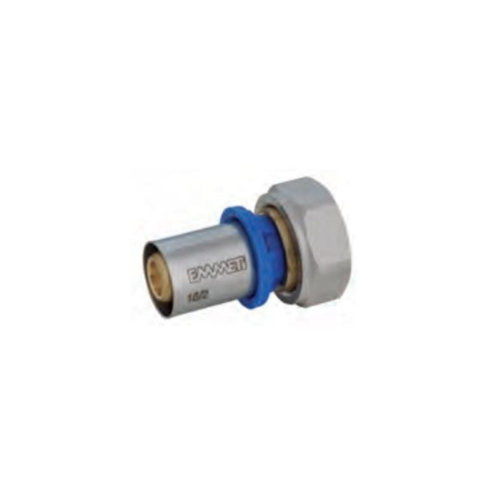 Conector Fêmea Móvel com Vedação Plena para Água Prensar 20mmX1/2 28180052 - Emmeti