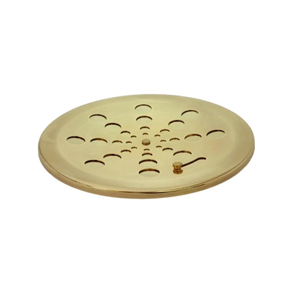 Grelha Redonda Inox Dourada Sem Caixilho 10cm - Estilmax