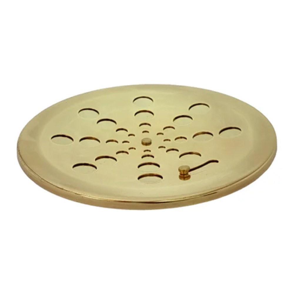 Grelha Redonda Inox Dourada Sem Caixilho 15cm - Estilmax