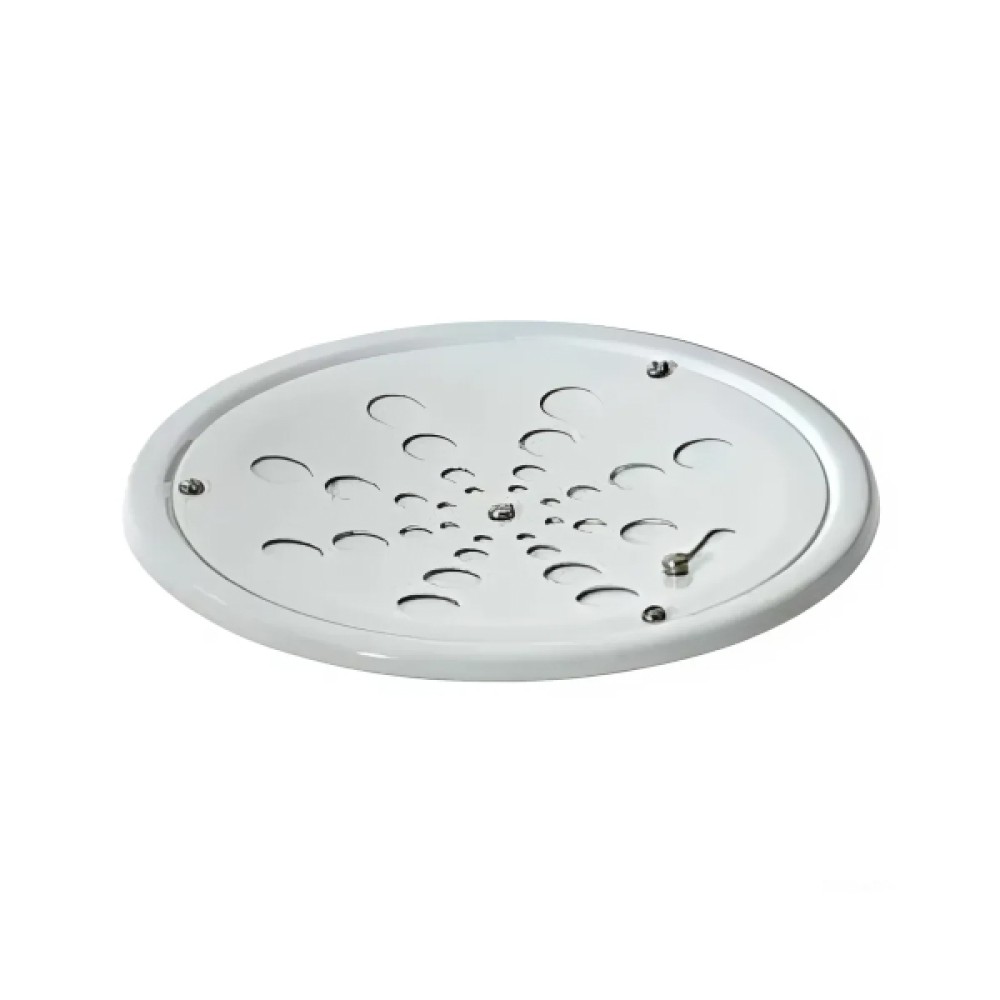 Grelha Redonda Inox Branca Com Caixilho 10cm - Estilmax