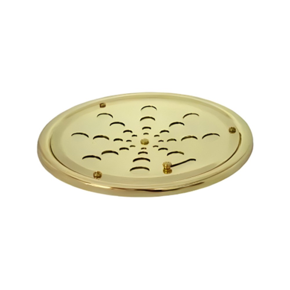 Grelha Redonda Inox Dourada Com Caixilho 10cm - Estilmax