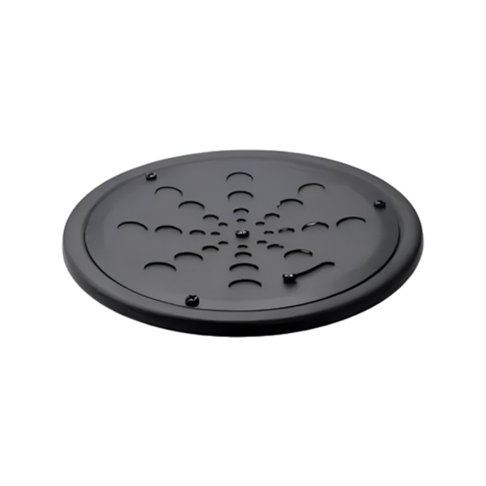 Grelha Redonda Inox Preto Fosco Com Caixilho 10cm - Estilmax