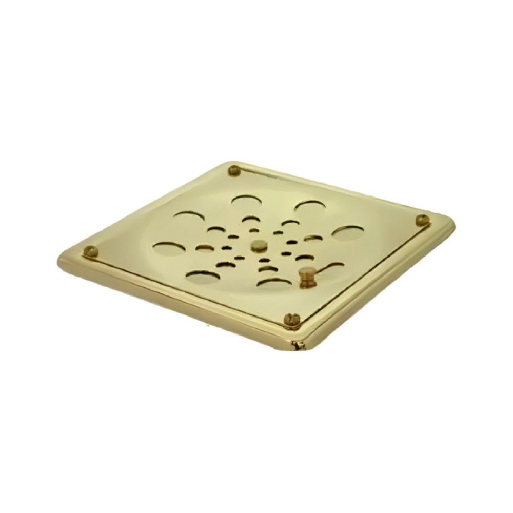 Grelha Quadrada Inox Dourado Com Caixilho 10cm - Estilmax