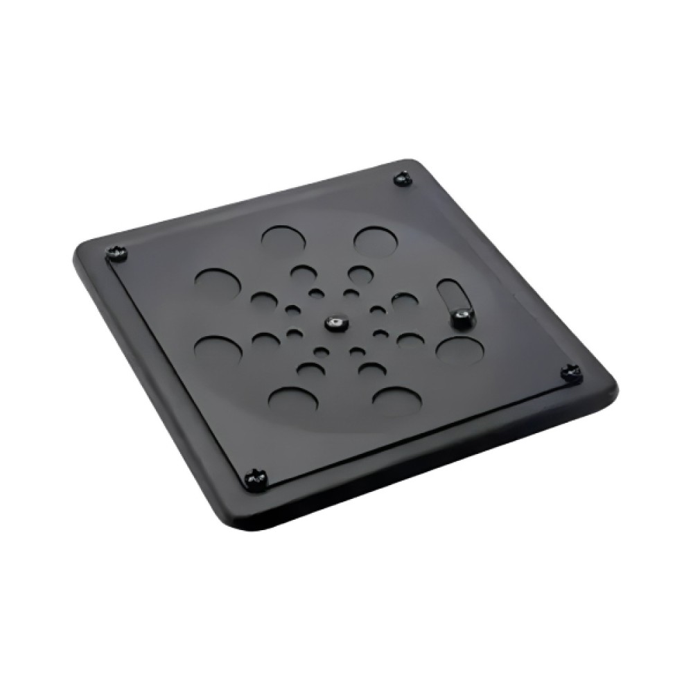 Grelha Quadrada Inox Preto Fosco Com Caixilho 10cm - Estilmax