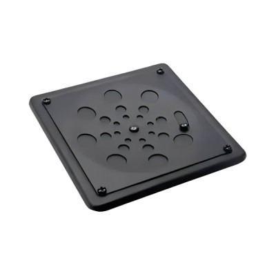 Grelha Quadrada Inox Preto Fosco Com Caixilho 10cm Estilmax