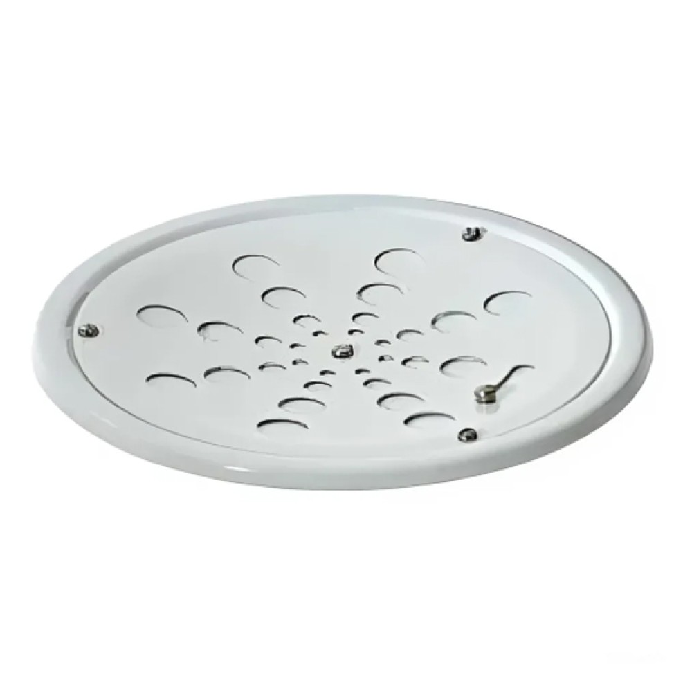 Grelha Redonda Inox Branca Com Caixilho 15cm - Estilmax