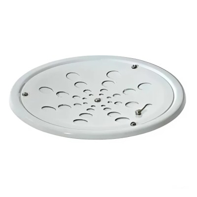 Grelha Redonda Inox Branca Com Caixilho 15cm Estilmax