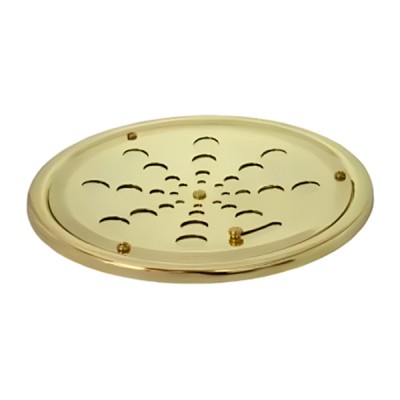 Grelha Redonda Inox Dourada Com Caixilho 15cm Estilmax