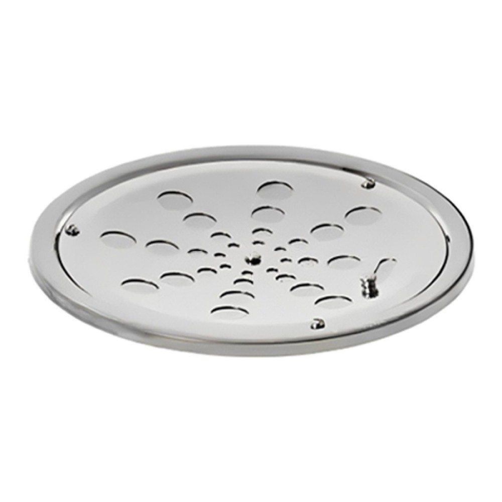 Grelha Redonda Inox Cromada Com Caixilho 15cm - Estilmax