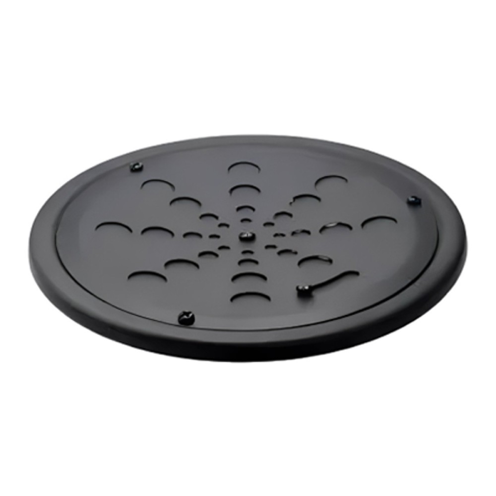 Grelha Redonda Inox Preto Fosco Com Caixilho 15cm - Estilmax
