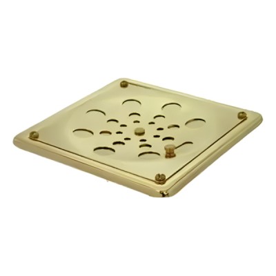 Grelha Quadrada Inox Dourado Com Caixilho 15cm Estilmax