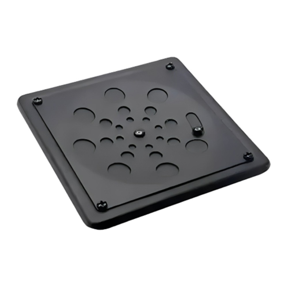 Grelha Quadrada Inox Preto Fosco Com Caixilho 15cm - Estilmax