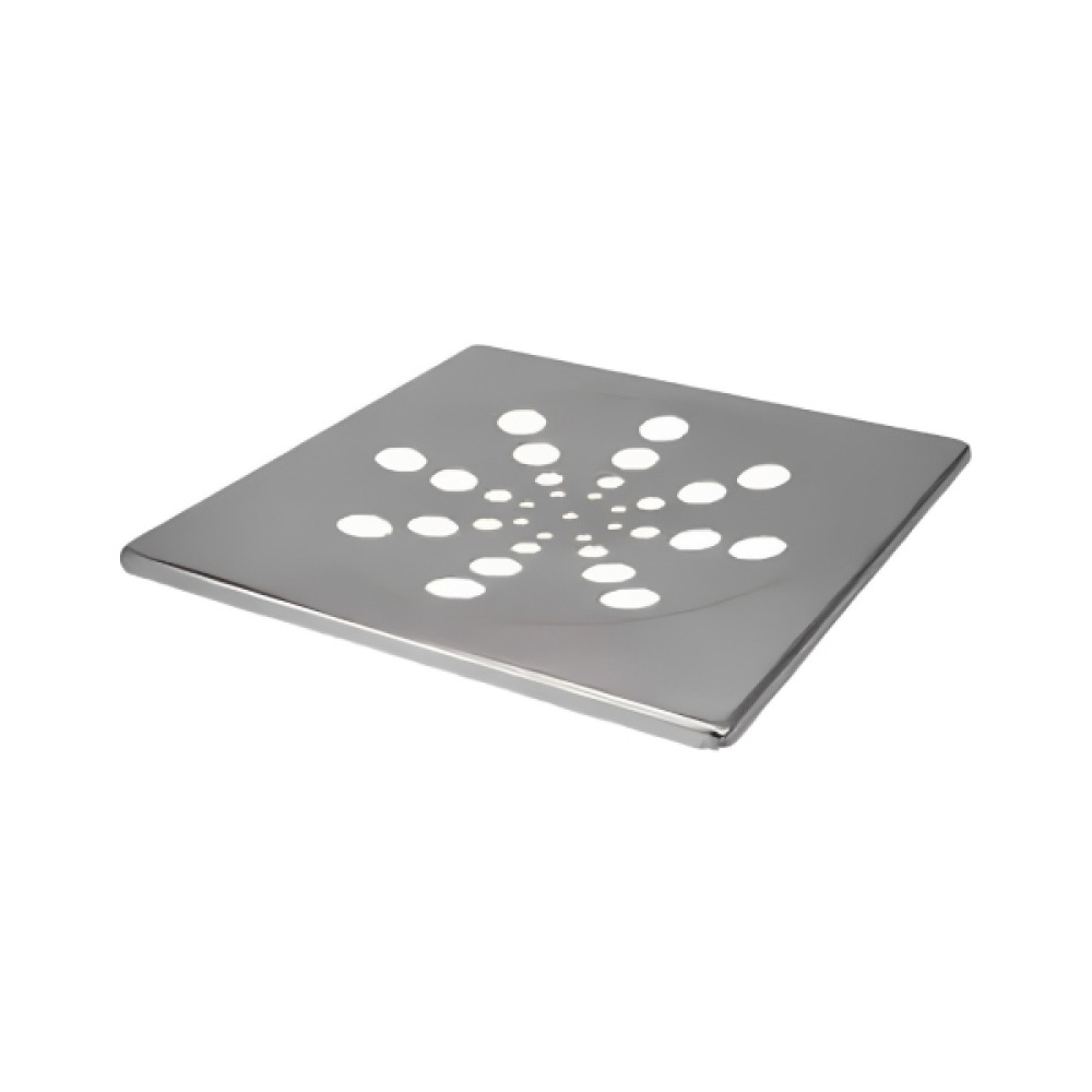 Grelha Quadrada Inox Cromada sem fecho e sem Caixilho 10cm - Estilmax