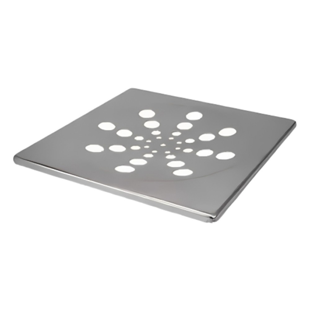 Grelha Quadrada Inox Cromada sem fecho e sem Caixilho 15cm - Estilmax