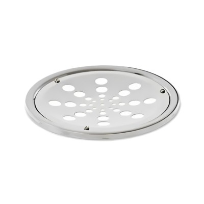 Grelha Redonda Inox Cromada sem Fecho e com Caixilho 10cm Estilmax