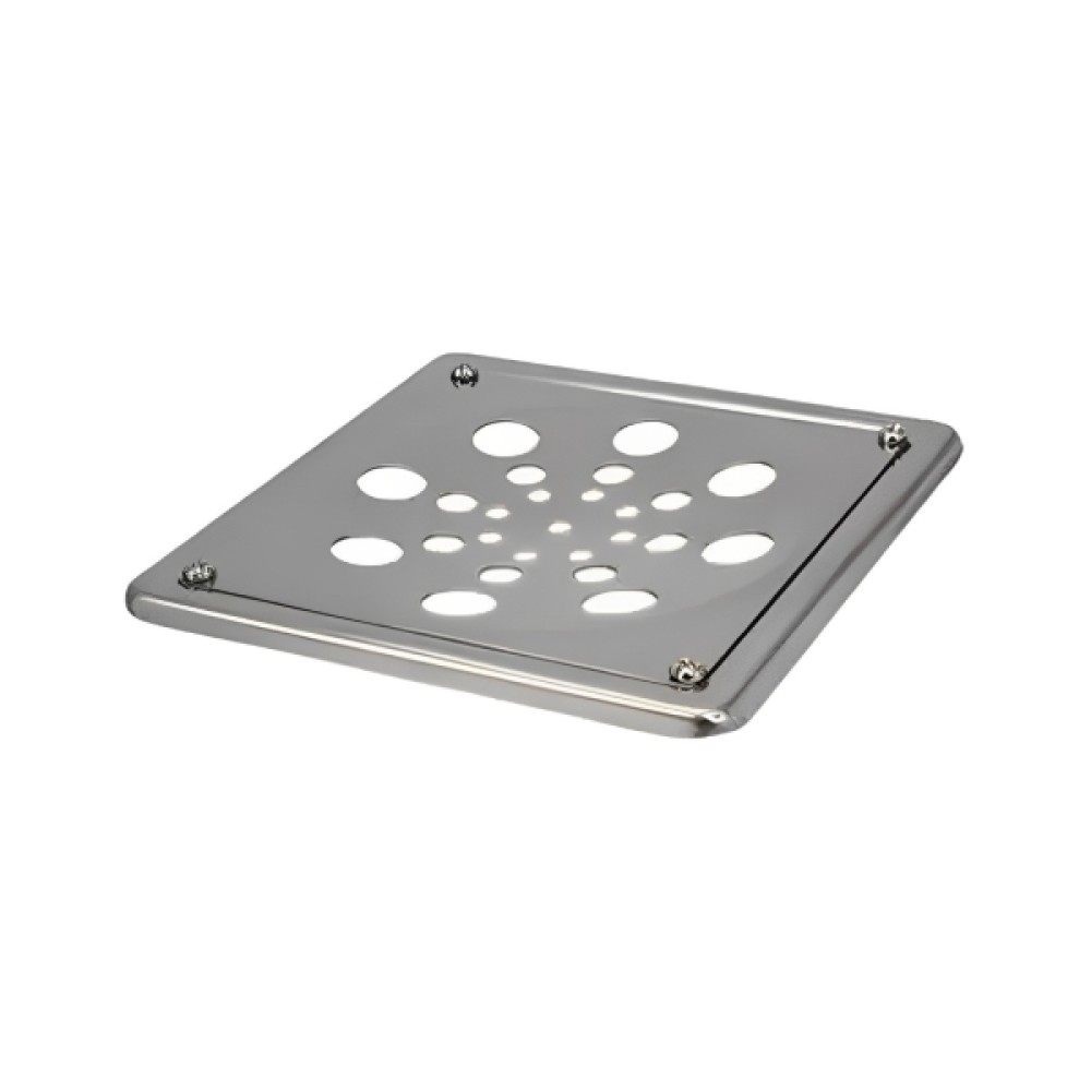 Grelha Quadrada Inox Cromada sem fecho e com Caixilho 10cm - Estilmax