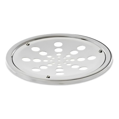 Grelha Redonda Inox Cromada sem Fecho e com Caixilho 15cm Estilmax