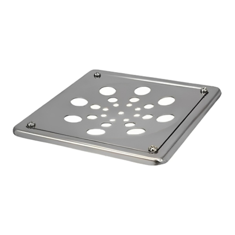 Grelha Quadrada Inox Cromada sem fecho e com Caixilho 15cm - Estilmax