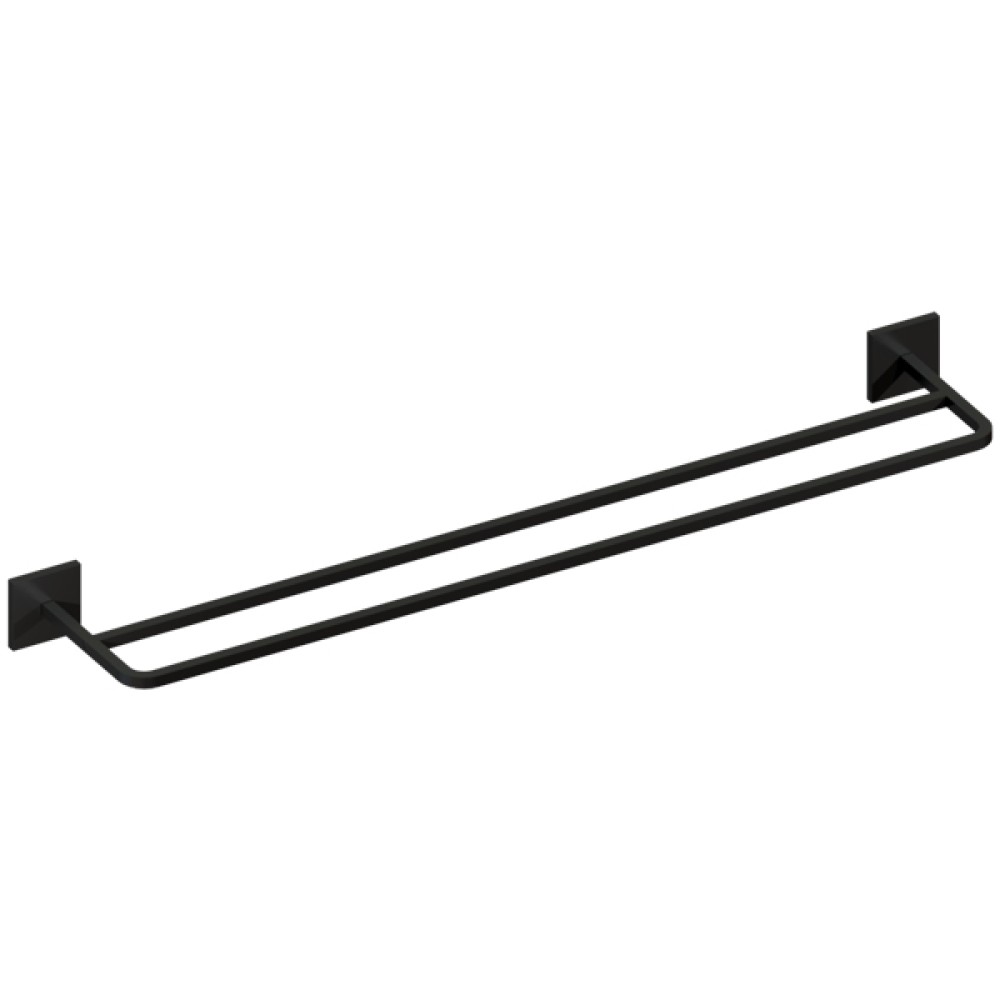 Toalheiro Duplo Quada 60 cm Preto Fosco 09.QD02.PF - Metalworks By Crismoe