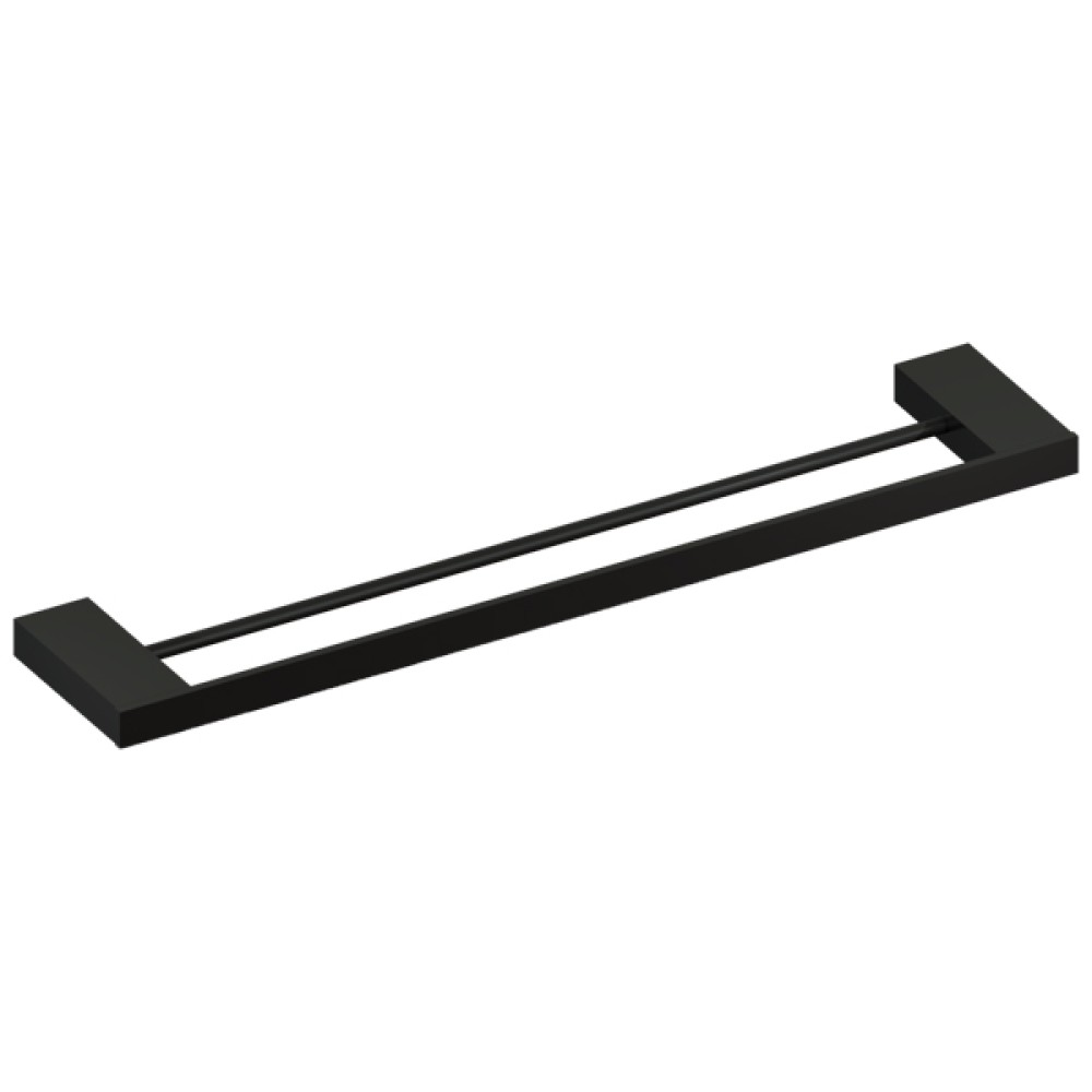 Toalheiro Duplo Unique 60 cm Preto Fosco 09.UQ02.PF - Metalworks By Crismoe