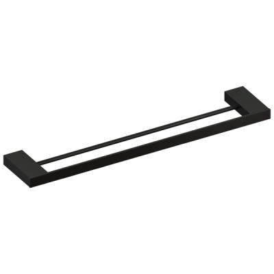 Toalheiro Duplo Unique 60 cm Preto Fosco Metalworks By Crismoe 09.UQ02.PF