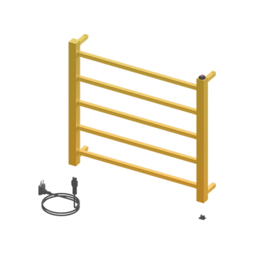 Toalheiro Termico Fio Aparente Pequeno Quada Premium Ouro Polido 19.TQ01.OP - Metalworks By Crismoe