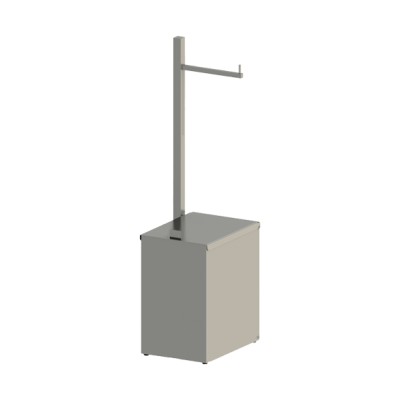 Papeleira Chão com Lixeira Quada Inox Polido Crismoe 57.QD05.IP