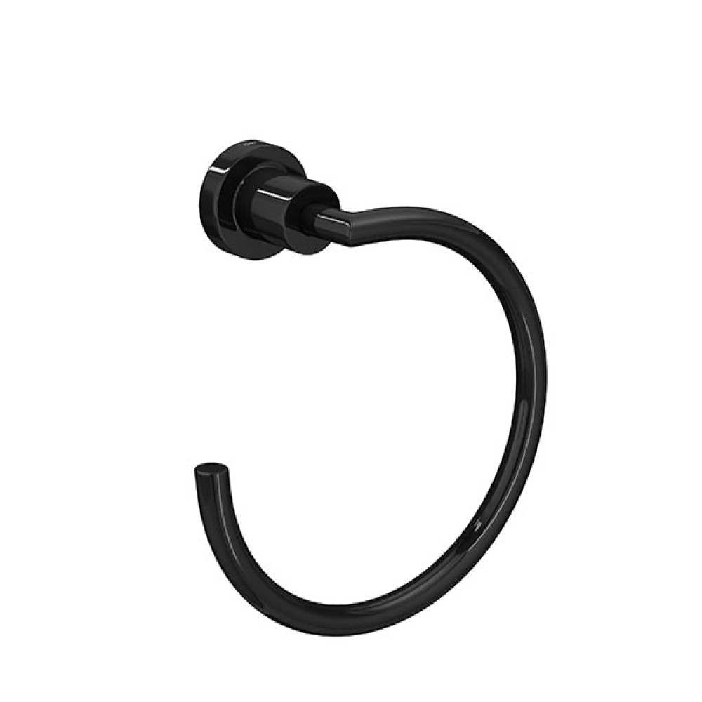 Porta Toalha Argola Slim Black Matte 2050.BL.SLM.MT - Deca