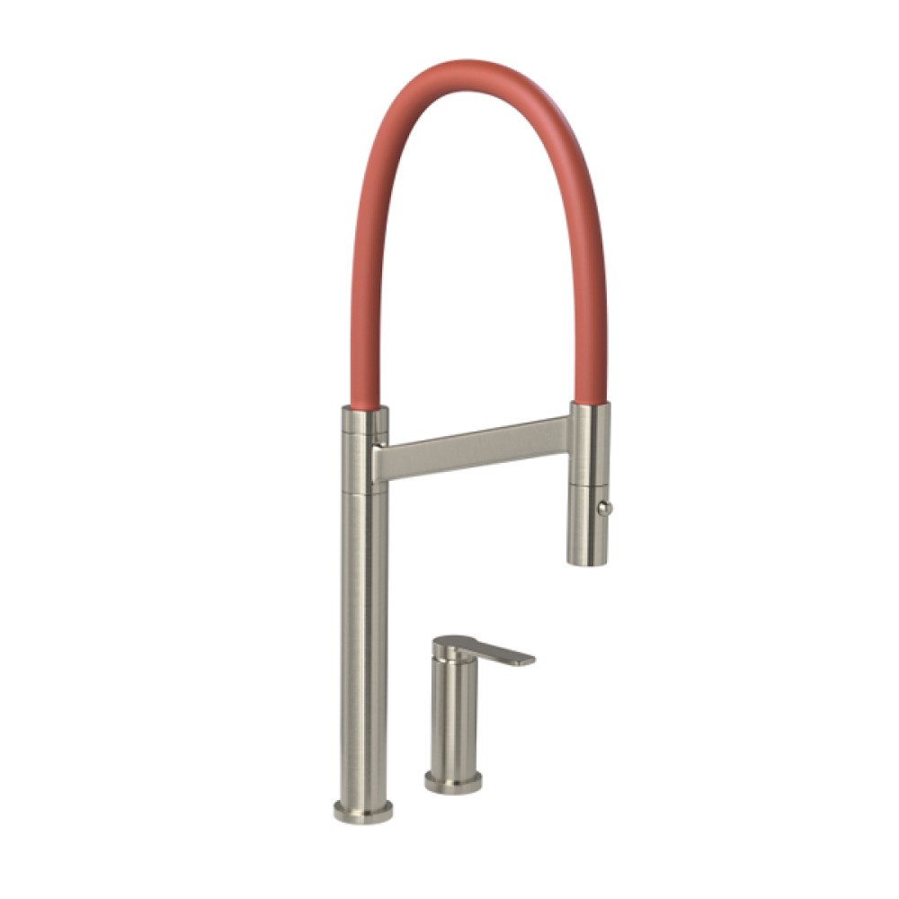 Monocomando Mesa Cozinha Bica Alta Colore Inox e Terracota 2289.INX.TC - Deca