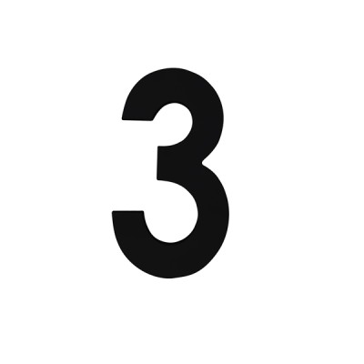 Número Casa "3" 22cm Parafusar Alumínio Preto LG Mais