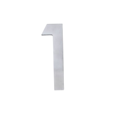 Número Casa "1" 22cm Parafusar Alumínio Polido LG Mais