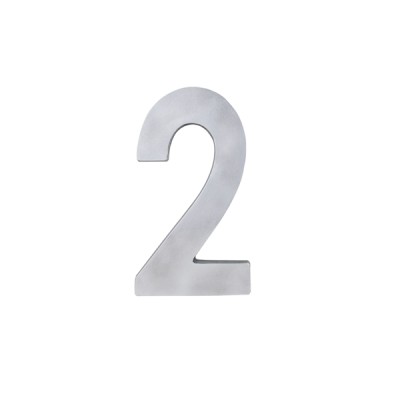 Número Casa "2" 22cm Parafusar Alumínio Polido LG Mais