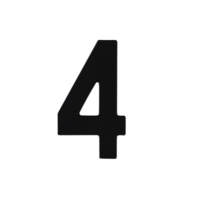 Número Casa "4" 22cm Parafusar Alumínio Preto LG Mais