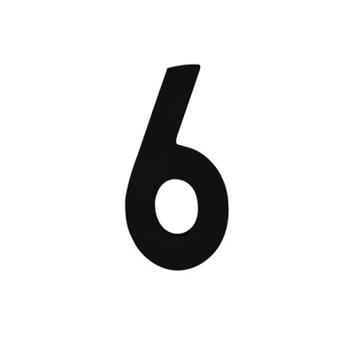 Número Casa "6" 22cm Parafusar Alumínio Preto LG Mais