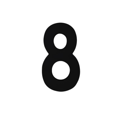 Número Casa "8" 22cm Parafusar Alumínio Preto LG Mais