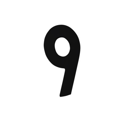 Número Casa "9" 22cm Parafusar Alumínio Preto LG Mais