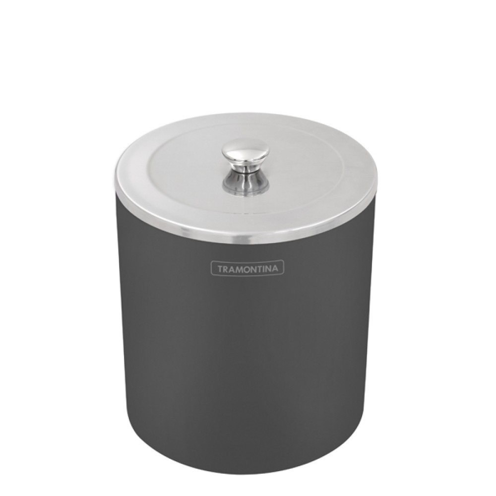 Lixeira Preta e Inox Polido com Tampa 94540/025 - Tramontina