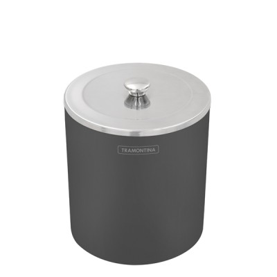 Lixeira Preta e Inox Polido com Tampa 94540/025