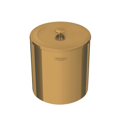 Lixeira Gold e Inox Polido com Tampa 94540/051
