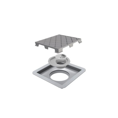 Ralo Linear Novii Seco Quadrado Tampa Oculta 15x15cm - 4665