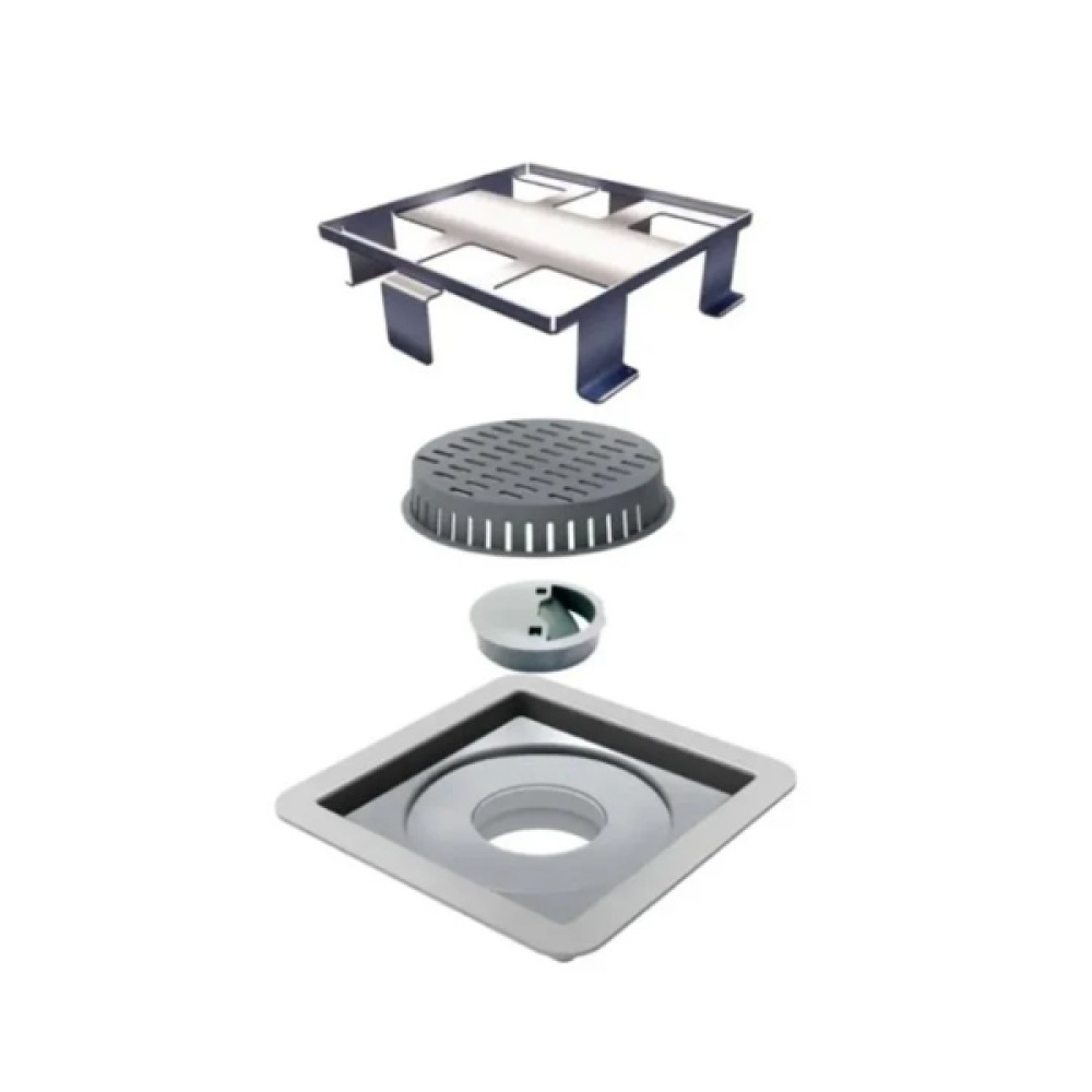 Square Tampa Oculta 10 x 10 cm - 7343 - Ralo Linear Elleve
