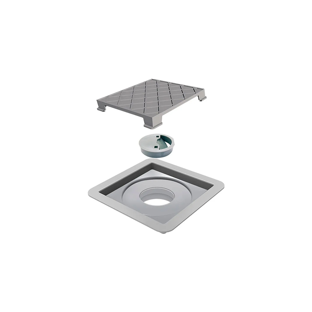 Ralo Linear Novii Seco Quadrado Tampa Oculta 10x10cm - 7344 - Ralo Linear Elleve
