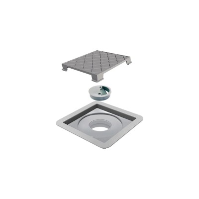 Ralo Linear Novii Seco Quadrado Tampa Oculta 10x10cm - 7344